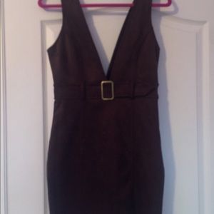 Brown suede minidress